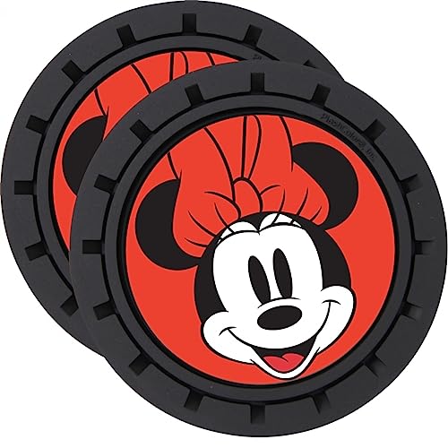Plasticolor 001967R01 Disney Minnie Mouse 2pc Auto Coasters for Cars Trucks or SUV's