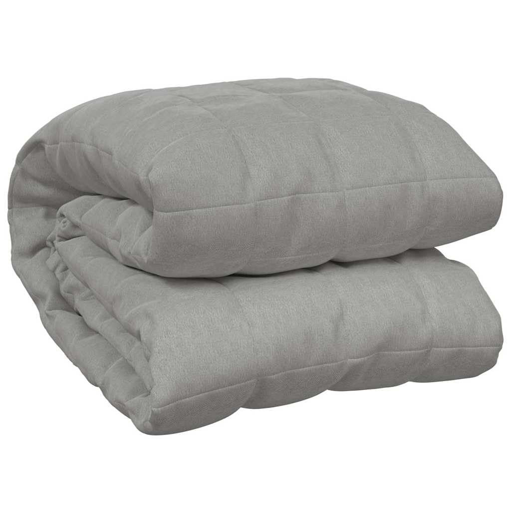 vidaXL Weighted Blanket Bedroom Bedding Calming Cotton Weighted Quilt Blanket for Anxiety Stress Relief Grey 200x220 cm 13 kg Fabric