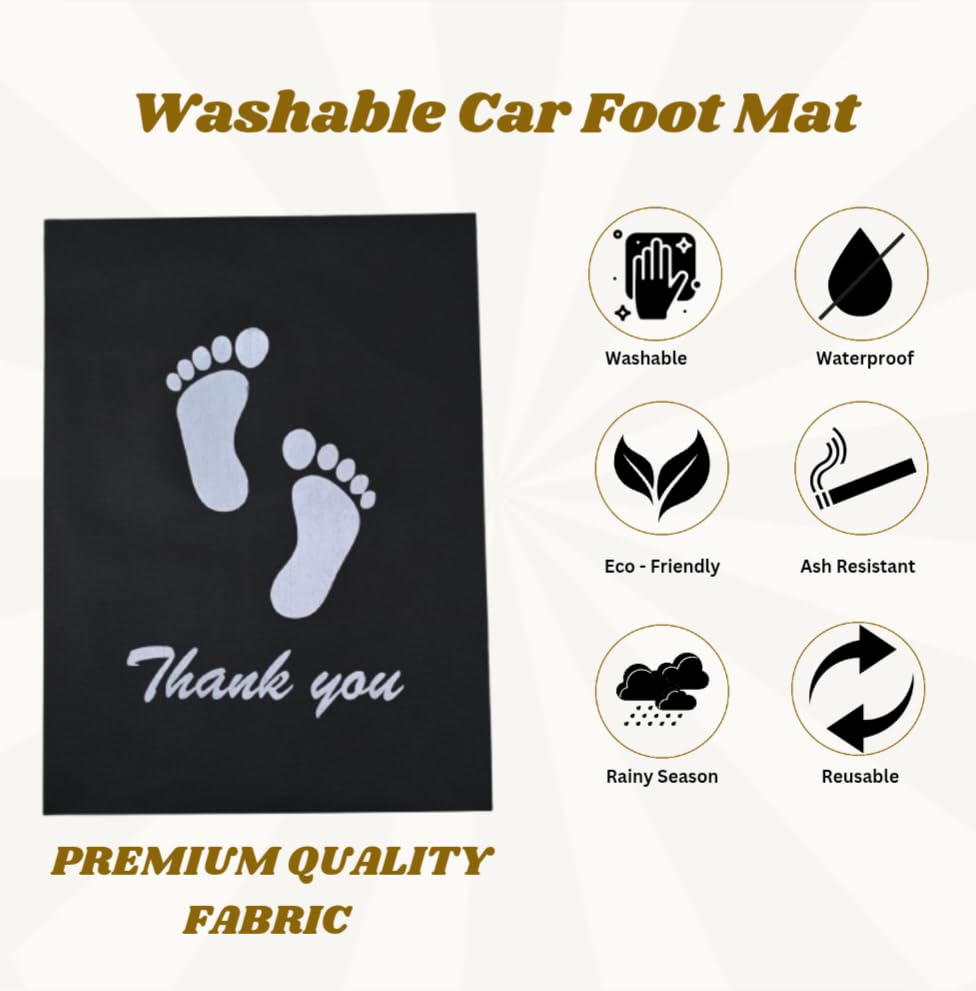Image of Biowaste Solution Durable Washable Car Foot Mat - Reusable Alternative | Made in India | Universal Fit for Cars, SUVs, Cabs & Buses - (Pack of 24)