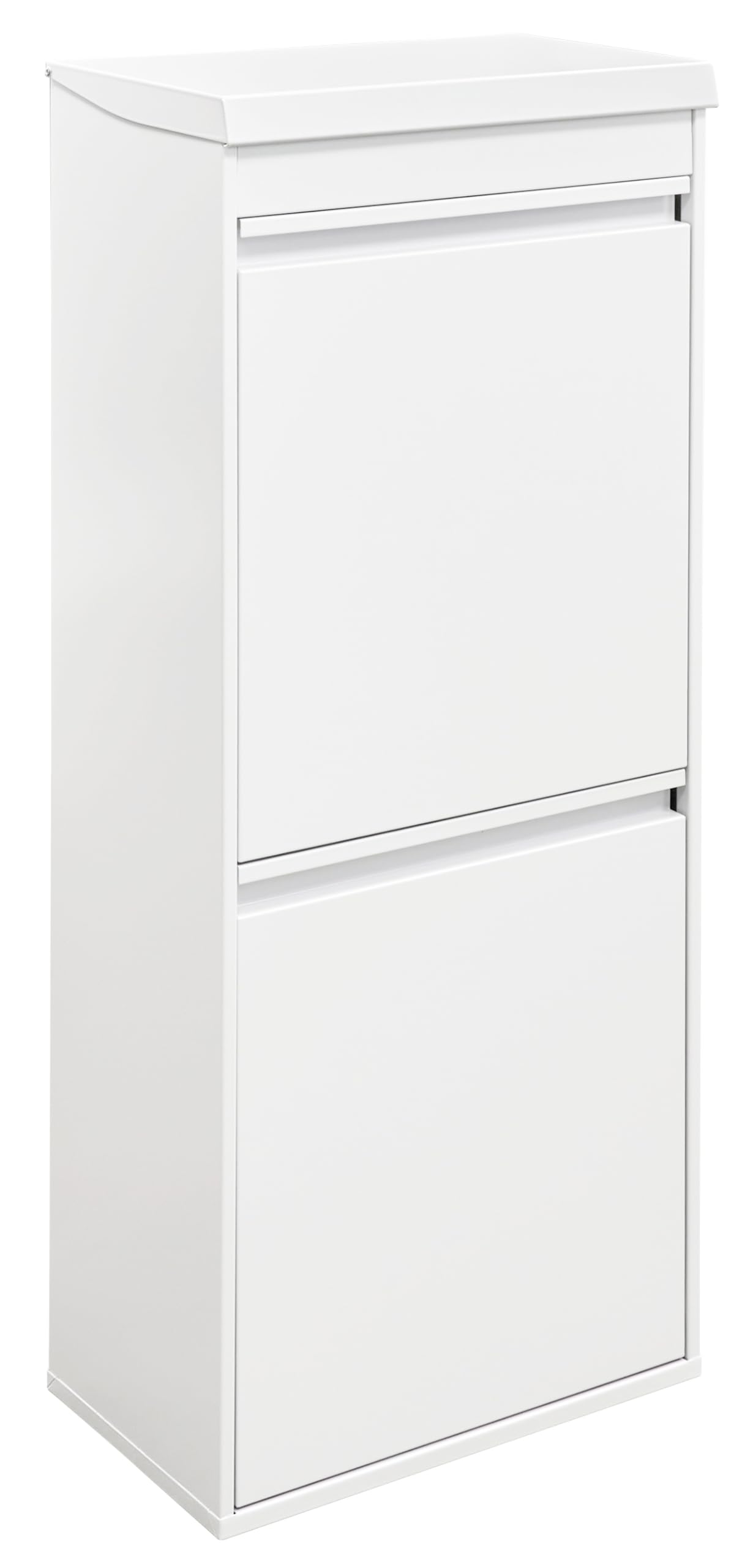 Arregui Top CR421-B2 Cubo de Basura y Reciclaje de 2 Compartimentos con Cajón Superior | 2x23 L (46 L) | con Cubetas grandes para Envases | Contenedores de Reciclaje de Cocina | blanco