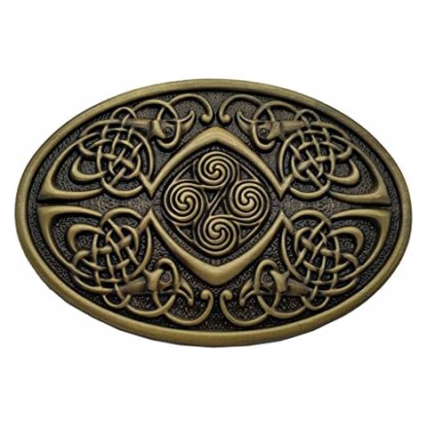 Xwest Celtic Knot Oval Belt Buckle, Zinc Alloy Cover