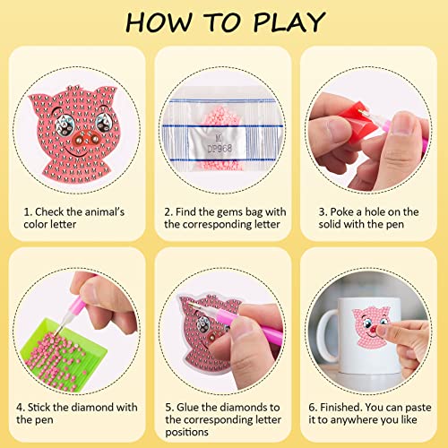Diamond Painting Stickers For Kids 5D Diamond Painting Stickers Kits For Girls And Beginners Diy Anime Animal Diamond Art Crafts For Kids Ages 4-8 8-12 Small Diamond Mosaic Dots Gifts For Kids #TOP4