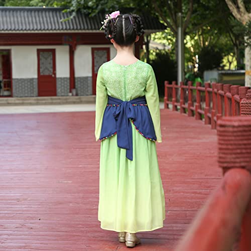 Sunny Fashion Girls Dress Hua Mulan Chinese New Year Hanfu Retro Embroidery2
