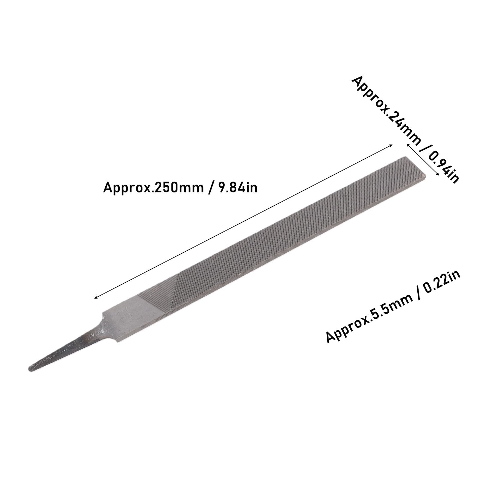 Fafeicy Lima de Escofina Manual Plana de Acero con Alto Contenido de Carbono T12 de 250 Mm, Herramienta Duradera de Doble Corte para Madera, Metal y Plástico (Gruesa 10PCS)