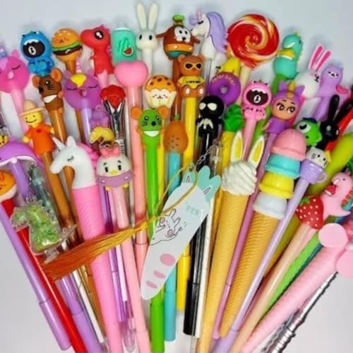 12 Canetas Fofas - 12 Canetas em Gel Bichinhos Personagens Sortidas Kawaii 12 Unidades