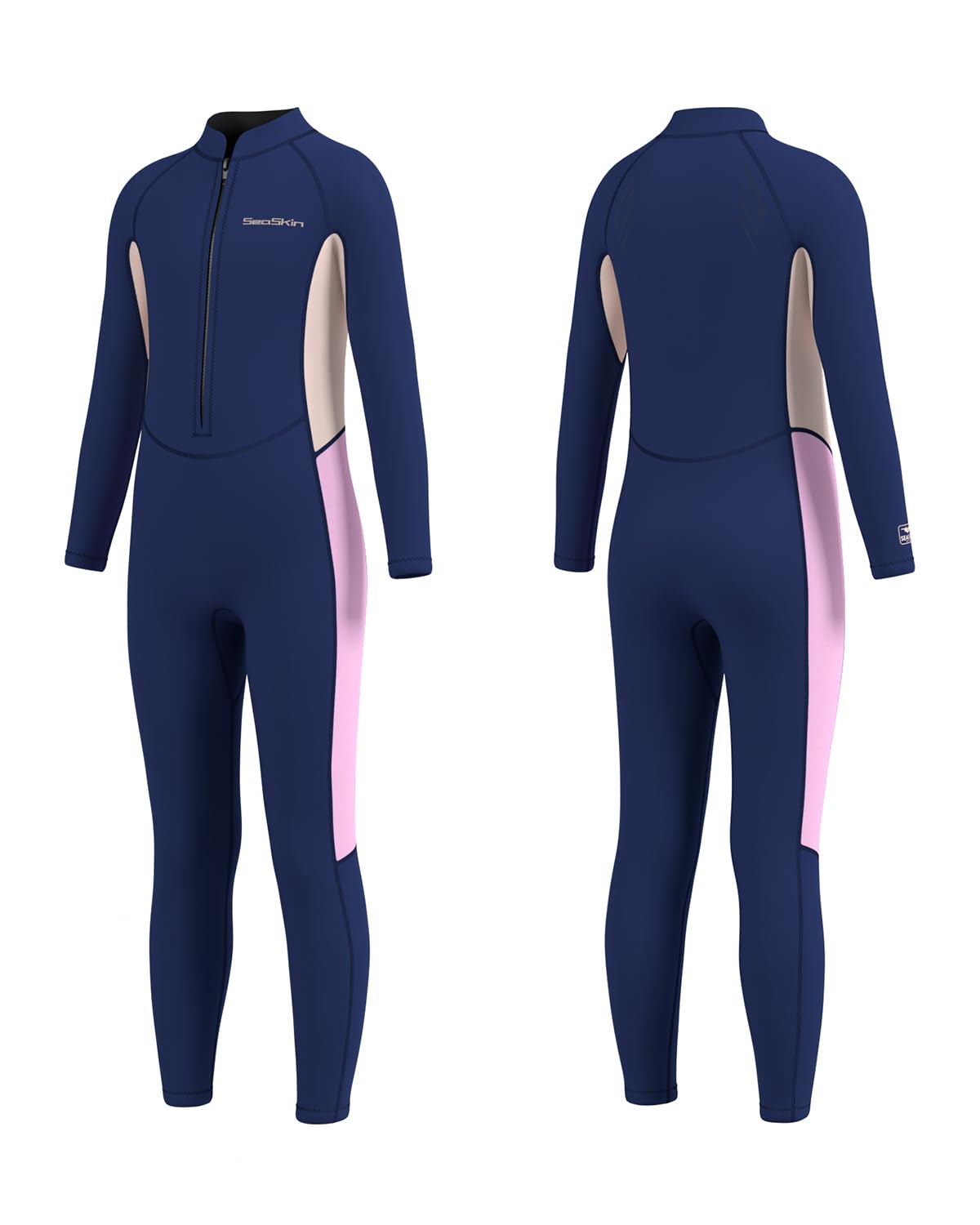 Seaskin Kids Wetsuit for Boys Girls Toddler 2mm Front Zip Full Body Diving Suits Thermal Swimsuits