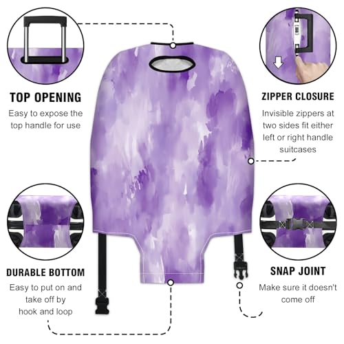 Purple Luggage Cover Suitcase Protector Travel Luggage Cover Carry on Luggage Cover Washable Baggage Covers for Suitcase Fit 26-28 Inch Luggage3