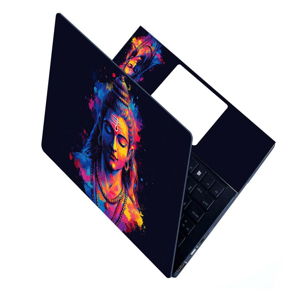 Image of Full Laptop Skin Stickers HD Quality Sticker for Laptops Upto 15.6 inch (Dustproof|Waterproof|Scratchproof|Reusable) - BE MED Shiva FL1