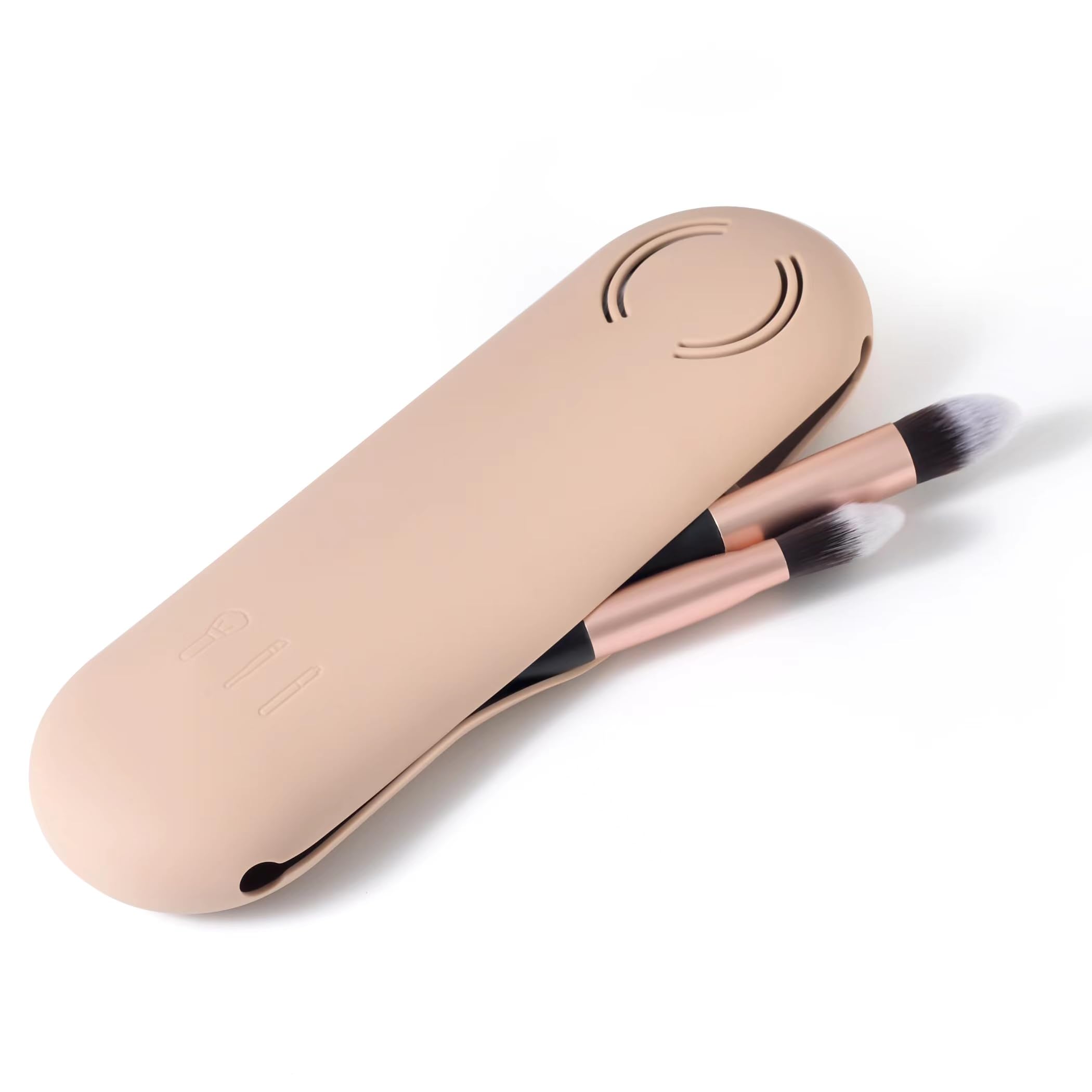 Corastarry Silicone Makeup Brush Holder, Large Make up Brush Organizer Case with Anti-Fall Out Enhanced Magnetic Closure, Portable Travel Cosmetic Brushes Bag for Woman