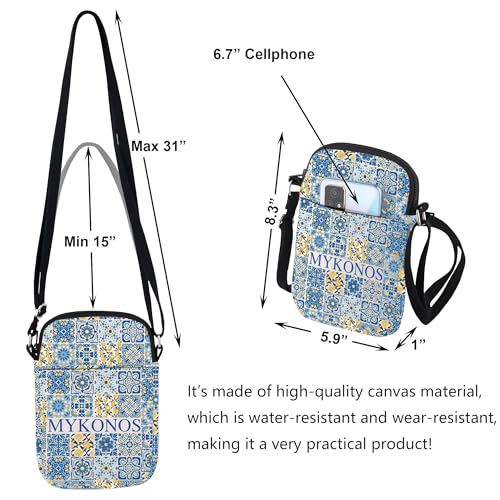VAMSII Mykonos Travel Crossbody Bag Greece Souvenir Gift Mykonos Lover Gift Greece OliveShoulder Bag2