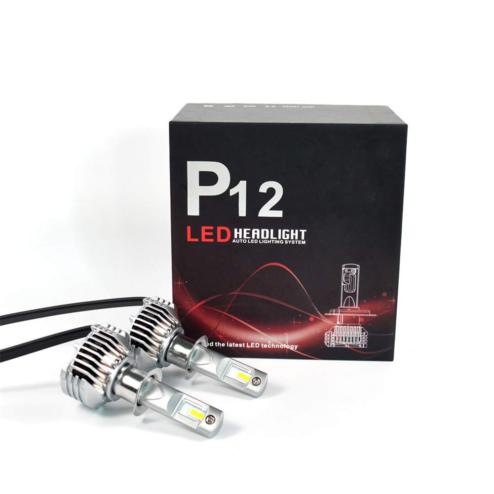 Bombilla H1 LED Coche Faros Delanteros Bombillas, Reemplazo Luz Halógena Blanco 6500K, 2 Lámparas