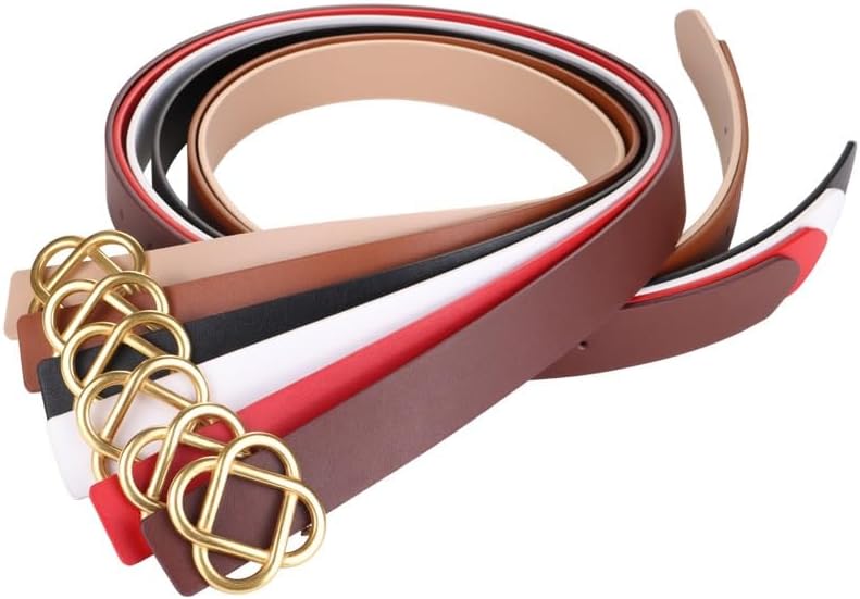 WOLEN 牛革ベルト女性の装飾セーターとスーツドレスウエストアップジーンズベルト女性のウエスト閉鎖(Orange)