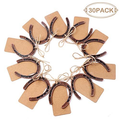 PartyTalk 30pcs Good Lucky Horseshoe Wedding Favors for Guests, Vintage Craft Horseshoe Favors