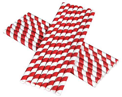 Pitillos de papel rojo y blanco 12 unidades miniatura 1