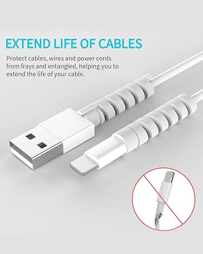 Miniatura 10 de Protector de cable para almohadilla de teléfono, portátil, protector de cable de silicona, 8 protectores de cargador, protector de cable para