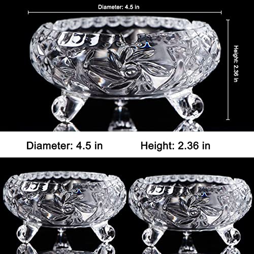 Aeytloi Ashtray, Embossed Craft Clear Crystal Ashtrays, Glass Ashtray For Cigarette Cigars, Home Office Tabletop Beautiful Decoration Craft #TOP5