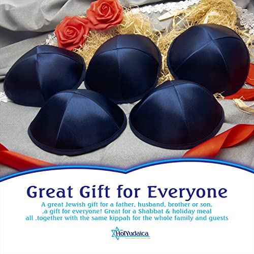Image of Pack of 10 or 30-Pcs - Hq 19 /20CM Satin Kippah for Men & Boys, Yamaka Hat Designed in Israel - Kippot Bulk