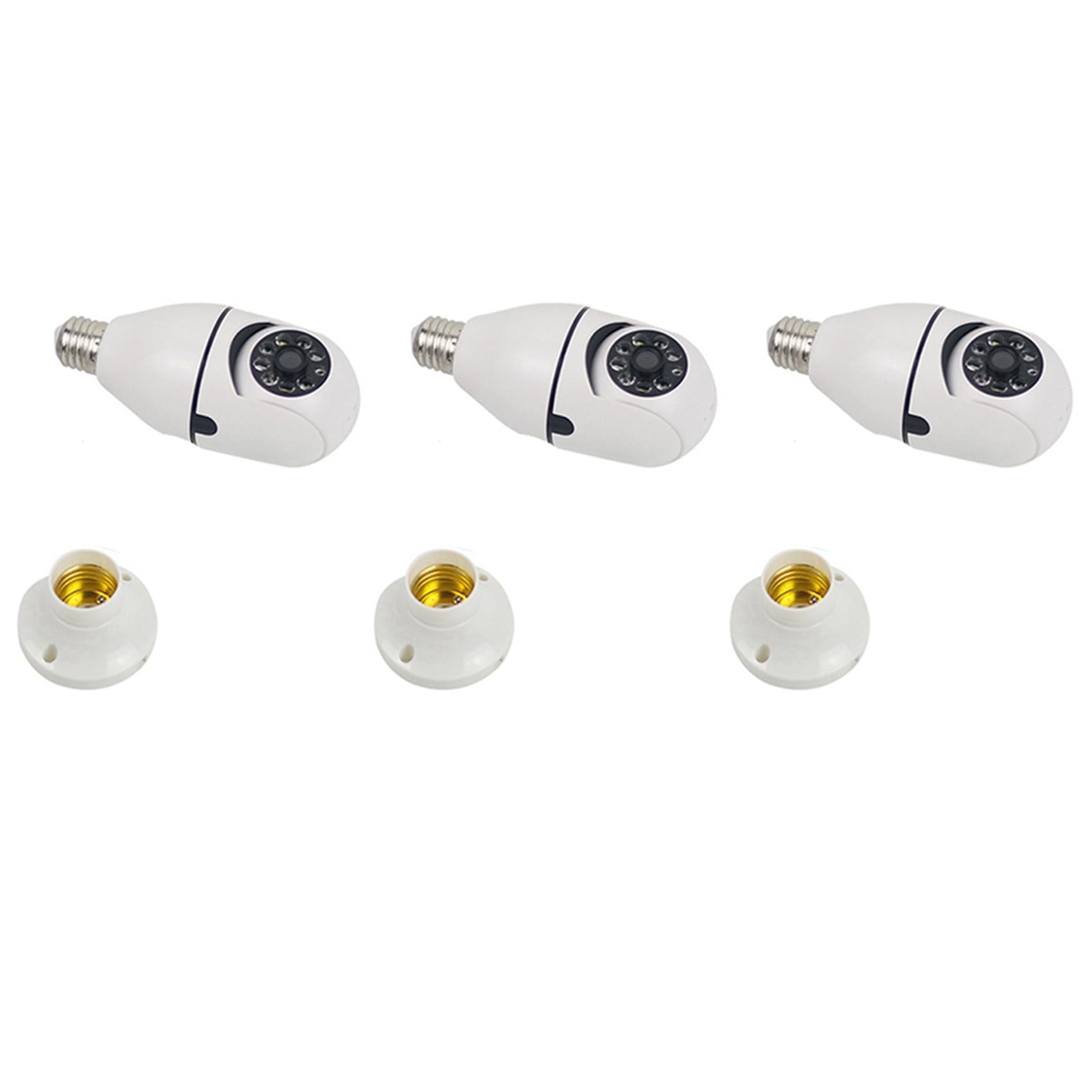 3X 5G WiFi Ampoule Vision Nocturne CaméRa Surveillance Pleine Couleur Automatique Suivi Humain VidéO Moniteur de SéCurité Cam