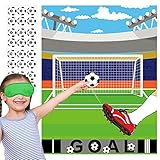 Joy Bang Soccer Party Games for Kids Pin the Soceer Ball on the Goal Soccer Themed Birthday Party Poster Games for Classroom Family Activities Soccer Poster Supplies Decorations
