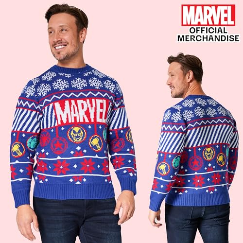 Marvel Mens Knitted Christmas Sweater, Funny Cozy Xmas Sweater - Gifts for Him4