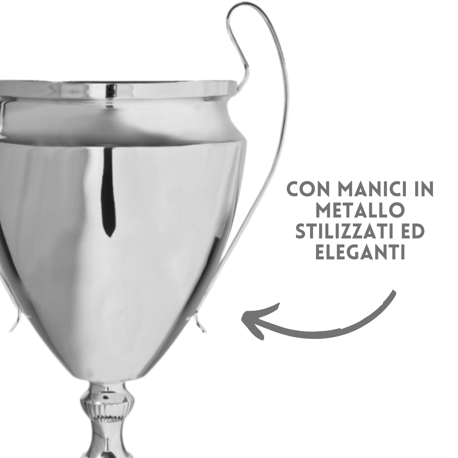 Coppa Trofeo Personalizzabile con Manici Champions League Calcio, Fantacalcio, Tennis, Padel, Basket Premiazioni Sportive ed Eventi con Targhetta Personalizzata cod 1.181