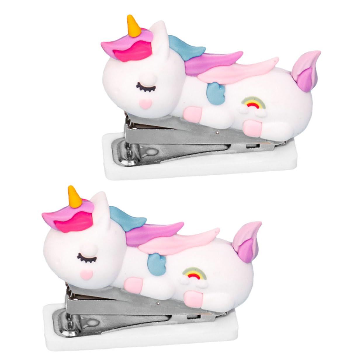 6pezzi Cute Stapler Portable Handheld Office Stapler for School and Home Smooth Stapling Performance Desk Decoration