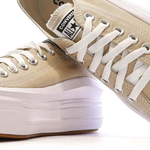 Converse Chuck Taylor All Star Move beige pour femme, baskets compensées légères en toile - 7