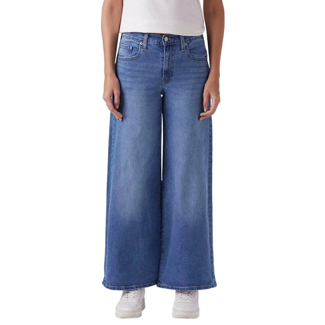 levi's Women's 728 Blue Wide Leg fit high Rise Jeans-picture-15