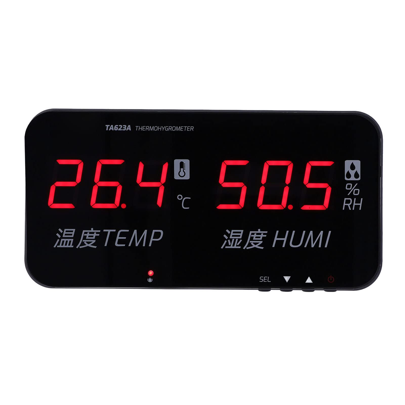 Haofy Higrómetro con Pantalla Digital, Termómetro de Pantalla Grande para Invernadero, Taller, Laboratorio, ABS Blanco, 1 Pieza