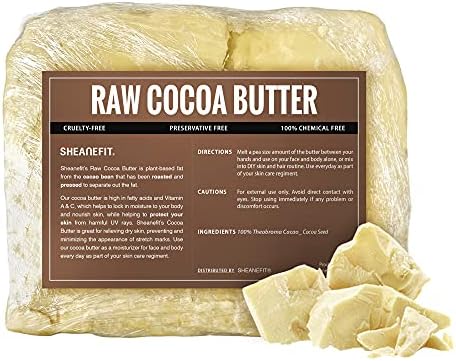 Sheanefit Raw Cocoa Butter Bulk Bar - Moisturizing Body Butter, Great for DIY Body Cream, Soaps, Lip Balms, 5 LB (5 LB)