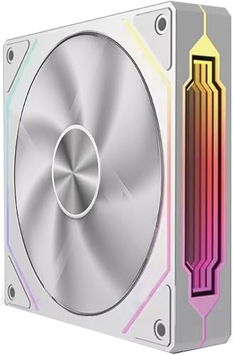 TJ Prism GEN4 RS - Ventilador de carcasa RGB direccionable, edición blanca de 4.724 in, espejo infinito, efecto de luz RGB de 5 V, 3 pines,