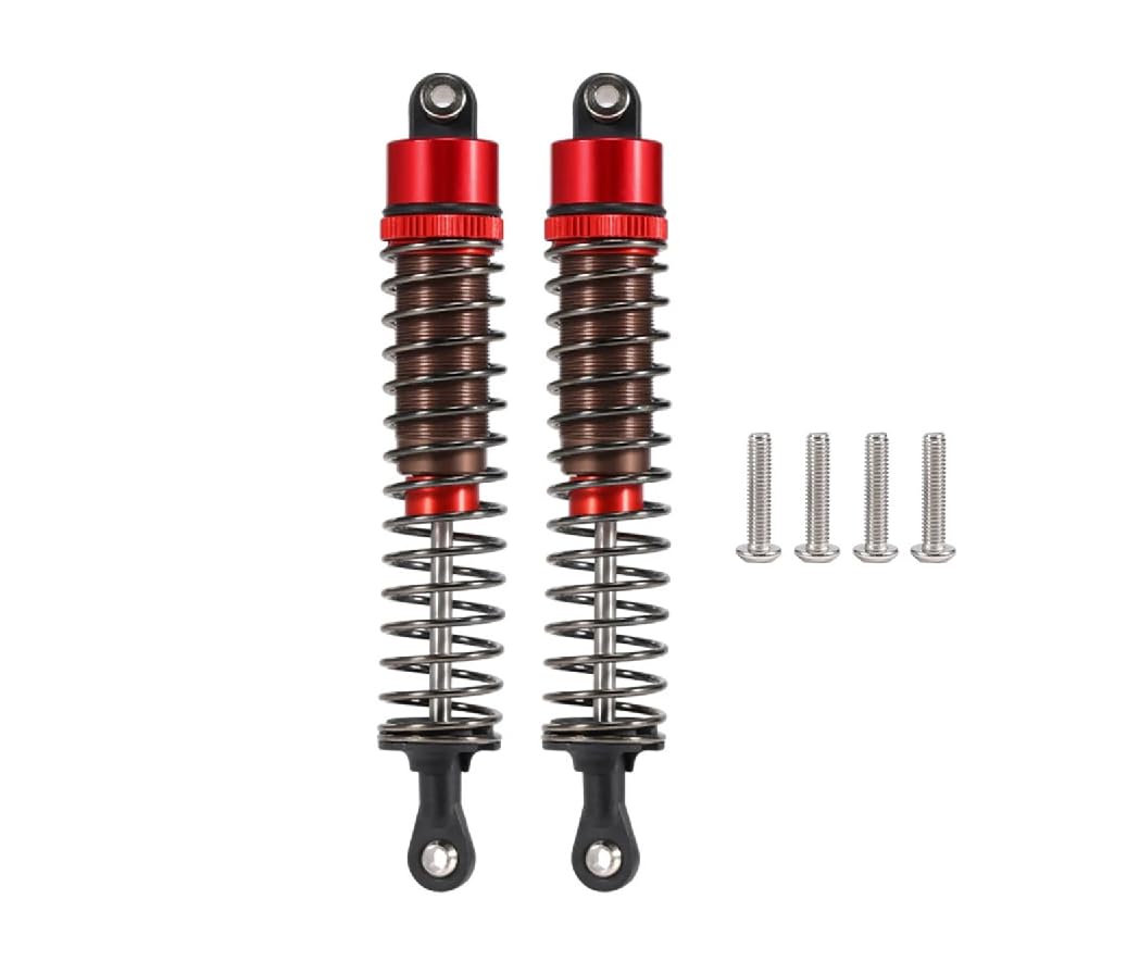 RC Cars Shocks,52mm-120mm RC Oil Leakproof Shocks for 1/10 RC Buggy Truggy On Road Touring Drift Cars Monster Trucks Upgrade Parts(120mm Red)