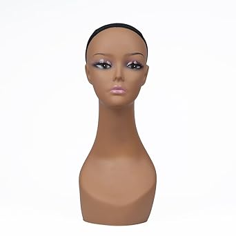 L7 MANNEQUIN Womens Flesh Tone Black Mannequin Head Wigs Display PD3R-24