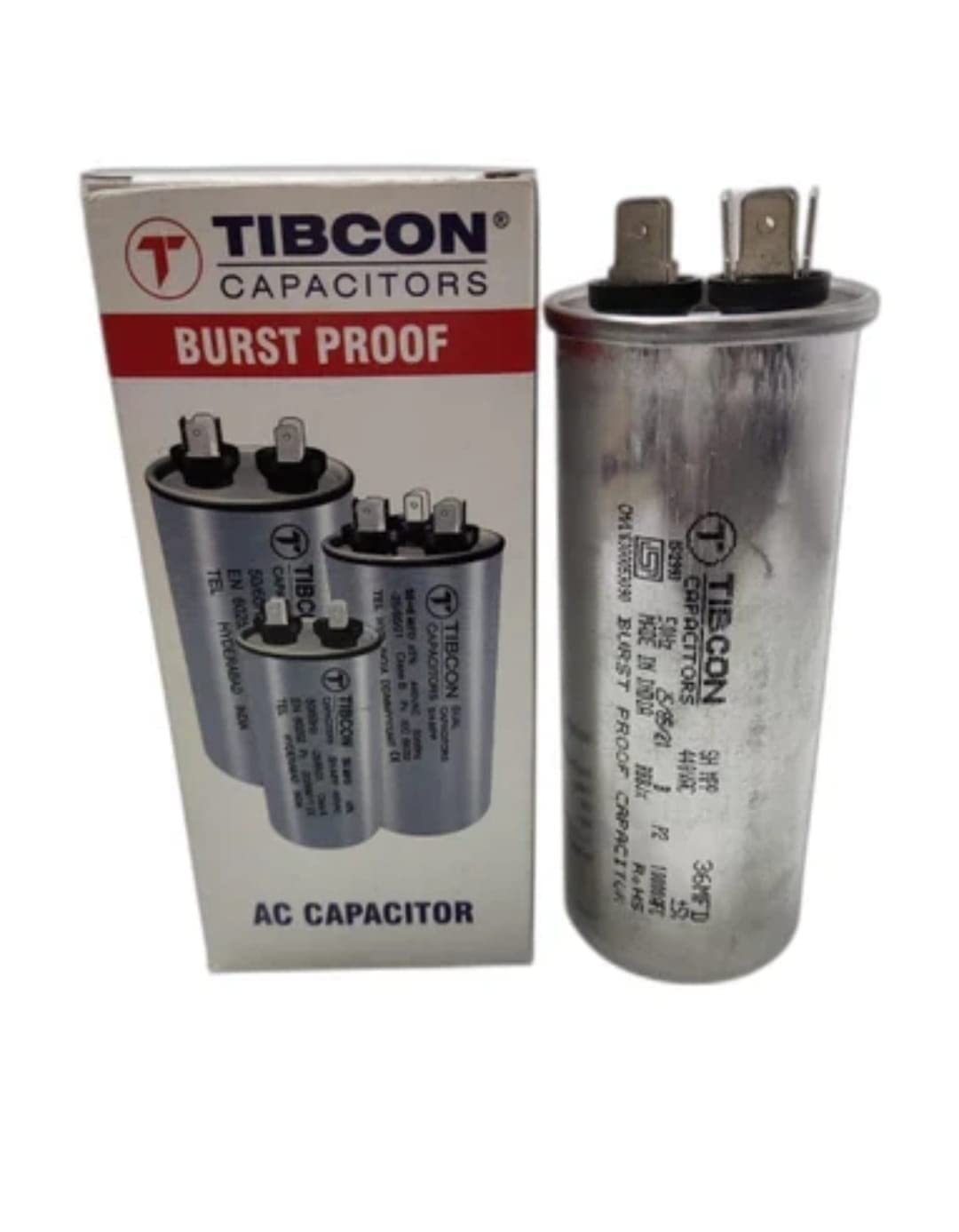 Spinxx 36 MFD 440V Tibcon Capacitor for Air Conditioner (Split & Window Air Conditioners) 1 Ton & 1.5 Ton Air Conditioner 1