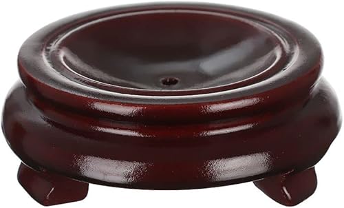 CHDHALTD Soporte de exhibición de madera retro para soporte de bola de cristal, esfera de globo de piedra, decoración de colección del hogar (3.1 x