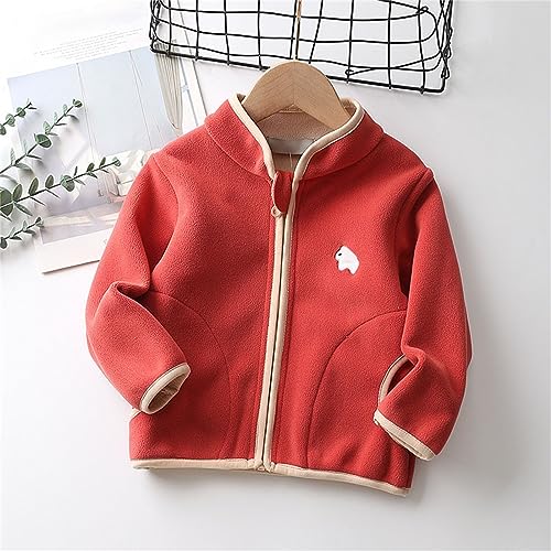 Kids Boys Girls Fleece Coat Thicken Long Sleeve Stand Collar Zipper Sweatshirt Winter Warm Outwear with Pocket3