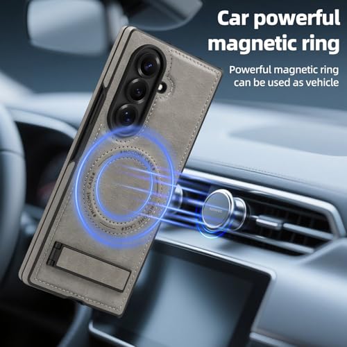 Image of Lunivop for Samsung Galaxy Z Fold 7 Case PU Leather Gray