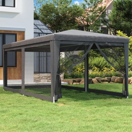 Genérico Carpa para Fiestas 6 Paredes de Malla HDPE Gris Antracita 3x6 m,Jardín,Artículos de Exterior,Estructuras de Exteriores,Carpas y cenadores-319239