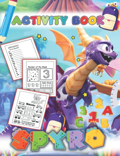  S͚pýrö Activity Book: Activities Workbook Game For Everyday Learning, Coloring, Dot to Dot, Puzzles, Mazes, Word Search and More