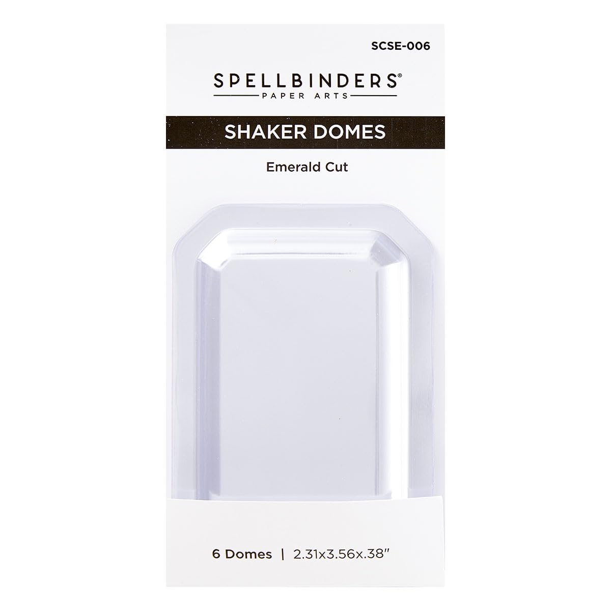 Spellbinders Emerald Cut 6 Pack Shaker Dome, Clear
