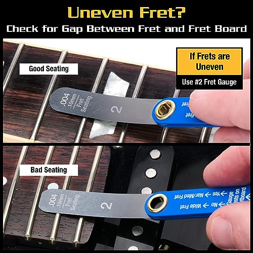 Precision Fret gauge, 4 key to evaluate fret, Blue - Image 4