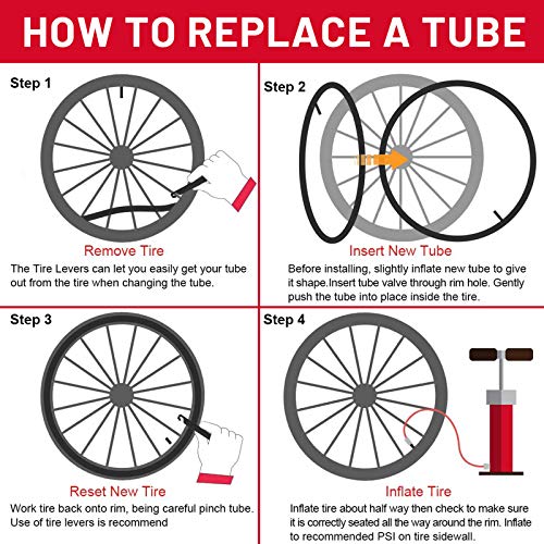 image for Rainmae 4 Pack 20 Inch Bike Inner Tubes, 20x1.75/1.90/1.95/2.10/2.125 