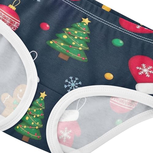 Cotton Girls Underwear Toddler Christmas Festival Trees Black Little Girl Panties Print Briefs Underpants 2t4