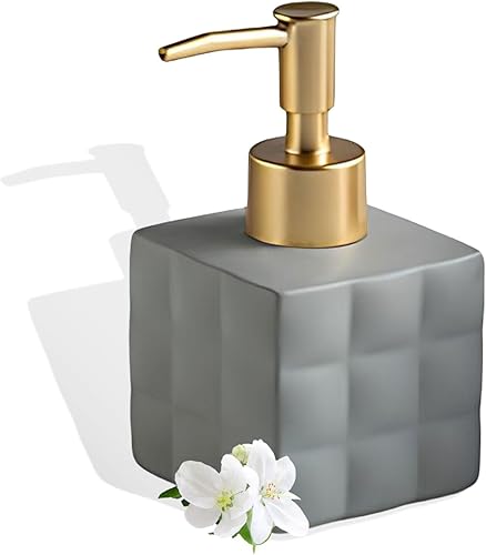 Miniatura 10 de Dispensador de jabón de manos, cubo, dispensador de jabón para encimera, 7.44 onzas líquidas, botella de loción de mano, botella de loción