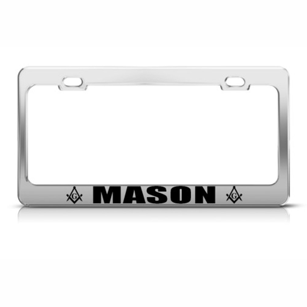 Speedy ProsMasonic Mason Moson Logo License Plate Frame Stainless Metal Tag Holder
