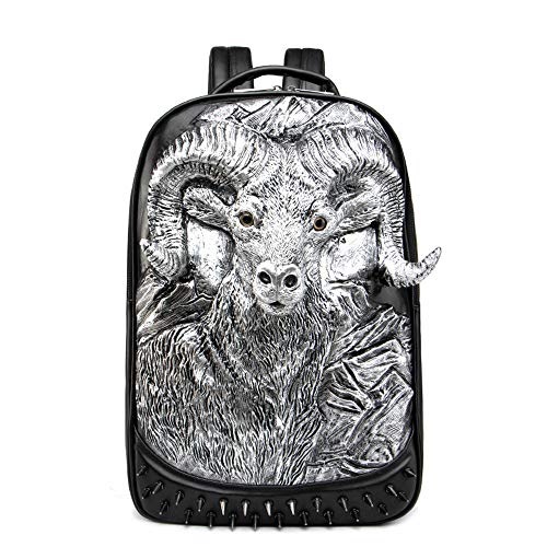 3D Aniaml Backpack 3D Goat Head Sculpture 3D Model Backpack Laptop Computer Handbags Travelling Rucksack Bag