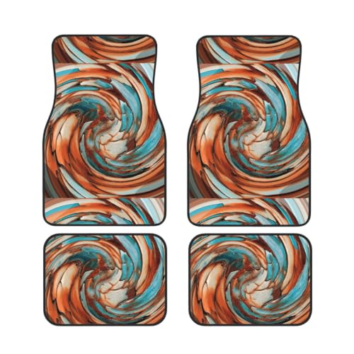 Alfombrillas de coche abstractas azul óxido en juego de 4 piezas de neopreno antideslizante
