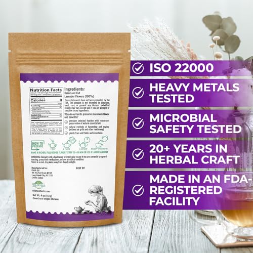 Image of 4 oz. Dried Lavender Flowers Herb Tea (Lavandula angustifolia) - 113 g Lavender Herbs Dried Tea Flores de lavanda