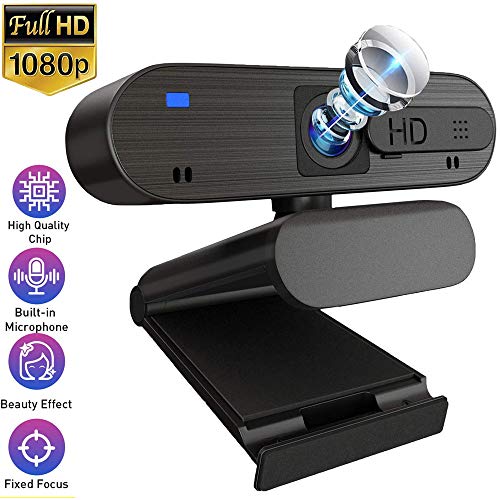 HD Pro Webcam 1080P with Dual Microphone & Privacy Cover Slide, Autofocus Widescreen
