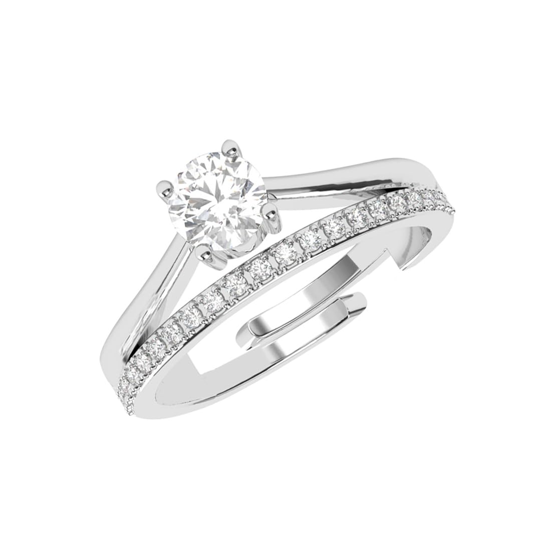 Clara Pure 925 Sterling Silver Roisin Double Banded Solitaire Finger Ring | Swiss Zircon Platinum Plated | Size Adjustable | Gift for Women Girls Wife Girlfriend (B0D9BM22J8) Amazon Price History, Amazon Price Tracker